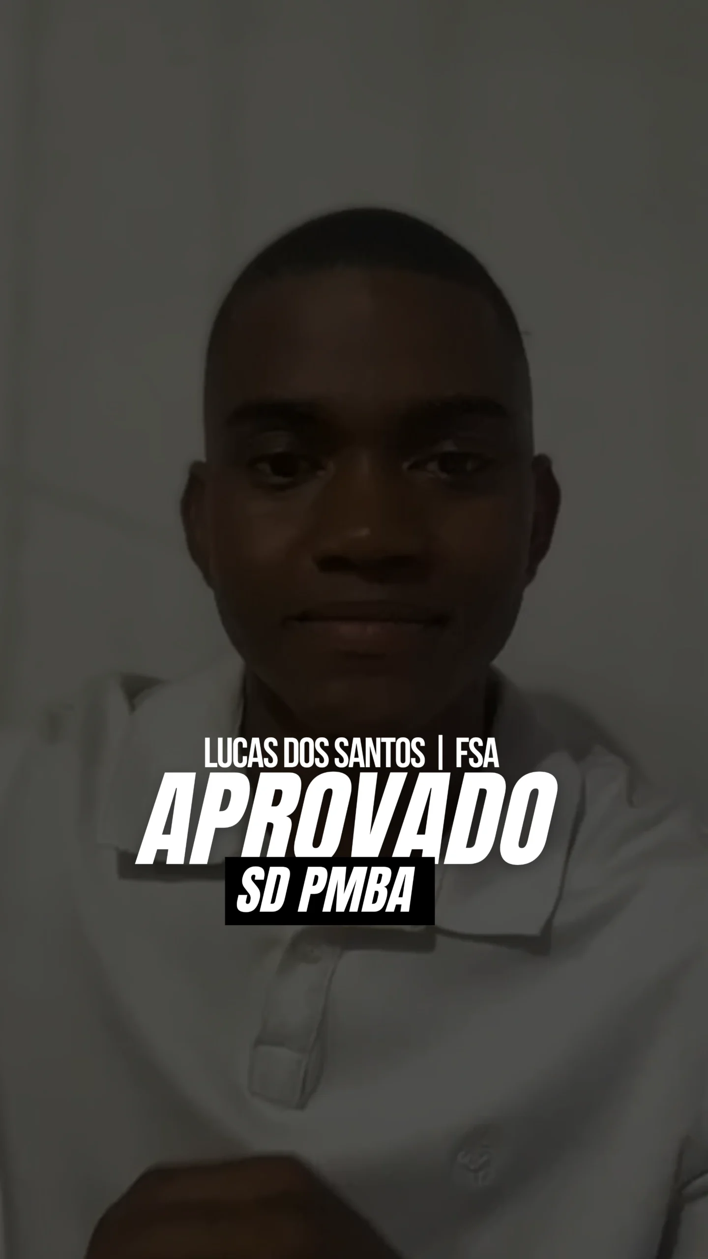 Lucas dos Santos, aprovado para Soldado PMBA