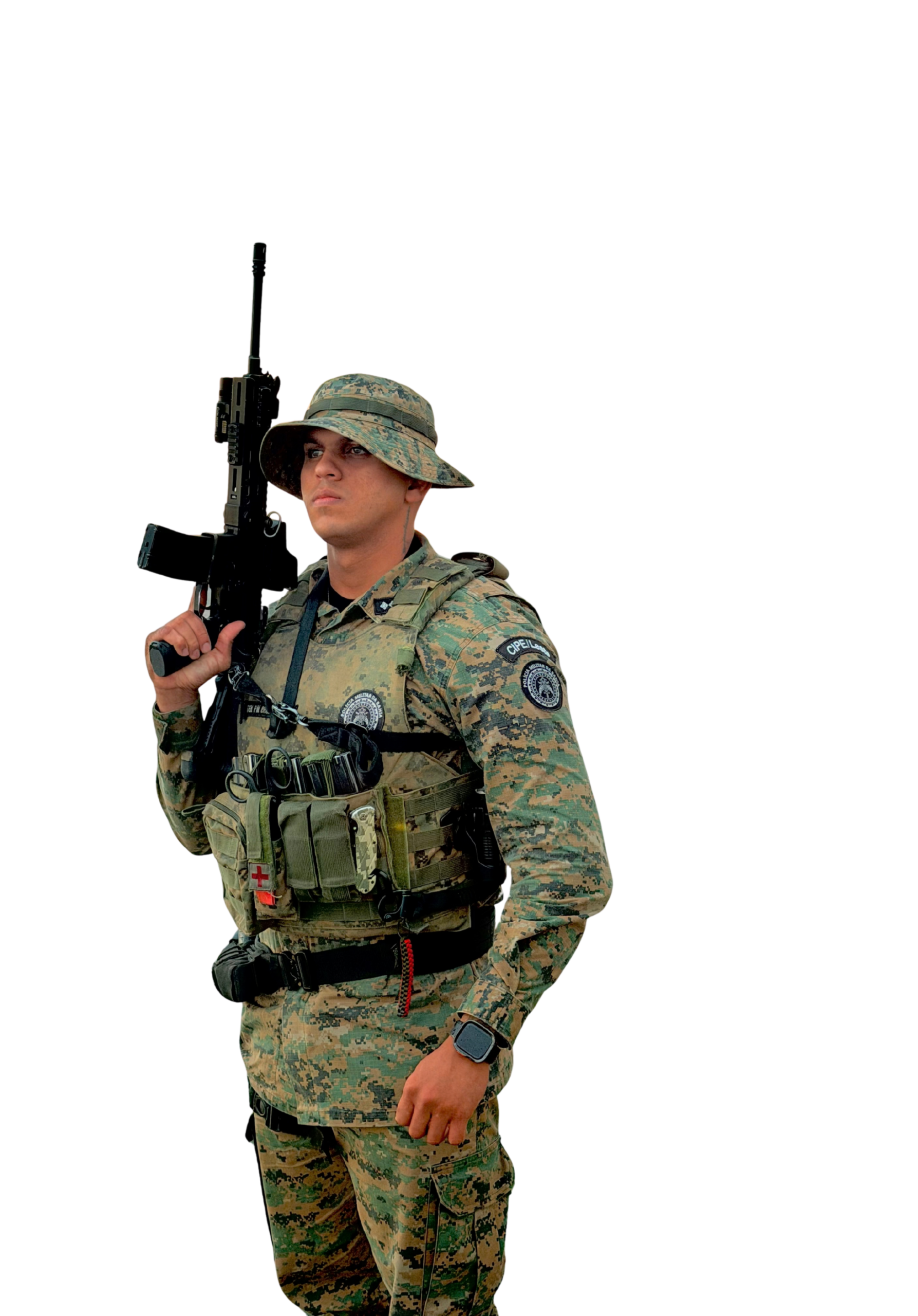 Professor Brunno Santos fardado